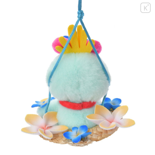 Japan Disney Store Fluffy Plush Keychain - Scrump & Straw Hat Flower - 4