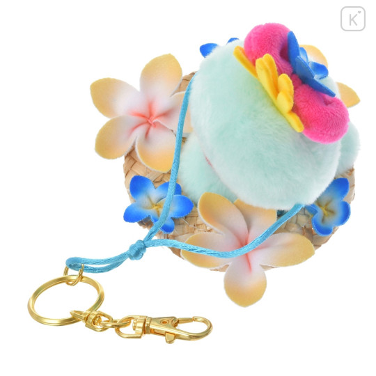 Japan Disney Store Fluffy Plush Keychain - Scrump & Straw Hat Flower - 5