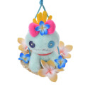 Japan Disney Store Fluffy Plush Keychain - Scrump & Straw Hat Flower - 6