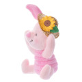 Japan Disney Store Fluffy Plush - Piglet & Straw Hat Sunflower - 2