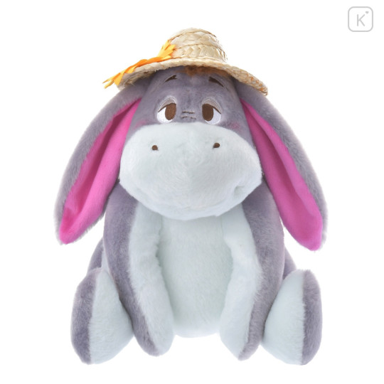 Japan Disney Store Fluffy Plush - Eeyore & Straw Hat Sunflower - 1