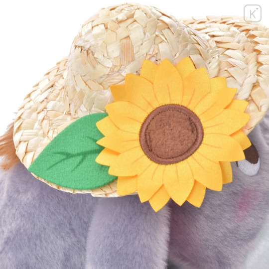 Japan Disney Store Fluffy Plush - Eeyore & Straw Hat Sunflower - 5