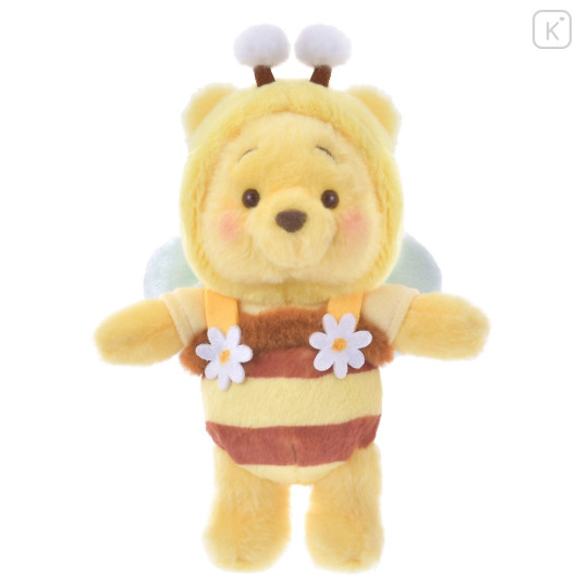 Japan Disney Store Fluffy Plush Keychain - Pooh / Bee Honey Day - 1