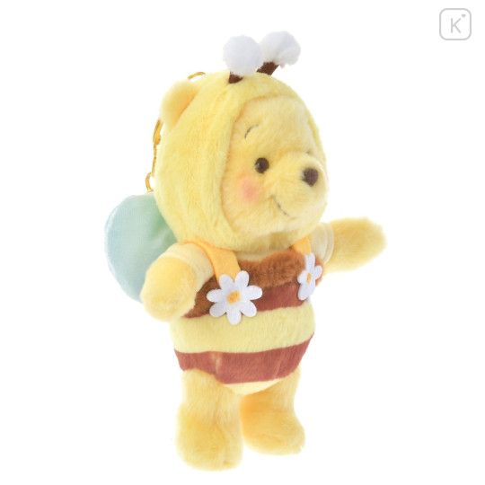 Japan Disney Store Fluffy Plush Keychain - Pooh / Bee Honey Day - 3