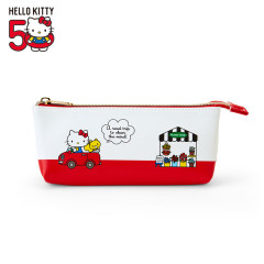 Japan Sanrio 3 Pocket Boat-shaped Pouch - Hello Kitty 50th Anniversary