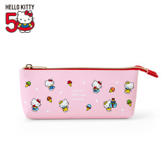 Japan Sanrio 3 Pocket Boat-shaped Pouch - Hello Kitty 50th Anniversary Flyer