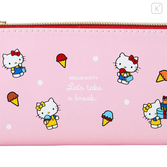 Japan Sanrio 3 Pocket Boat-shaped Pouch - Hello Kitty 50th Anniversary Flyer - 5