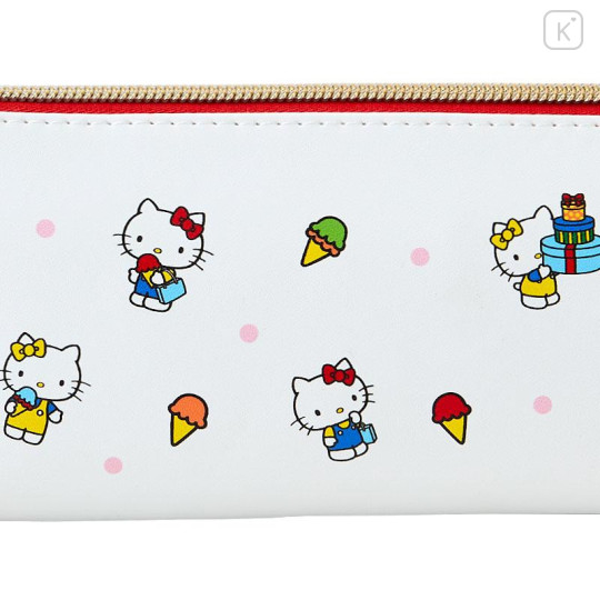 Japan Sanrio 3 Pocket Boat-shaped Pouch - Hello Kitty 50th Anniversary Flyer - 6