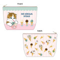 Japan Mofusand Cotton Pouch - Ice Cream Cat Nyan - 1