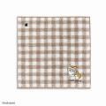 Japan Mofusand Towel Handkerchief - Gingham Stitch Beige Cat - 1