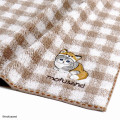 Japan Mofusand Towel Handkerchief - Gingham Stitch Beige Cat - 2