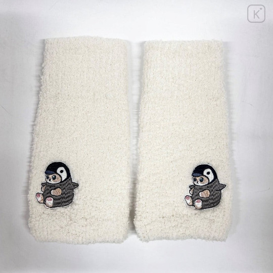 Japan Mofusand Marshmallow Arm Warmers - Penguin Cat Embroidery White - 1