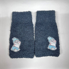 Japan Mofusand Marshmallow Arm Warmers - Bunny Cat Embroidery Black