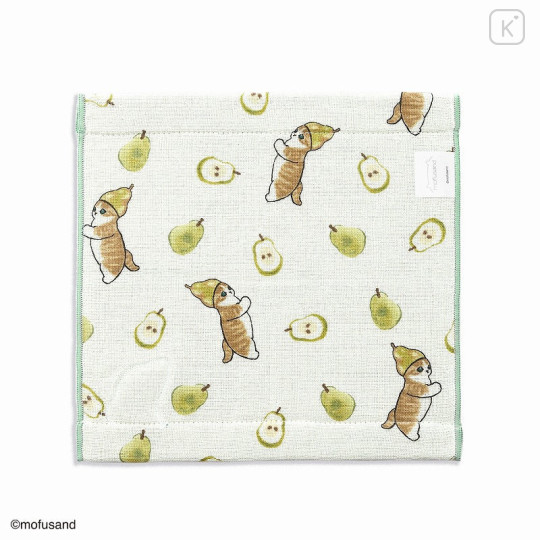 Japan Mofusand Towel Handkerchief - La France Green Cat - 2