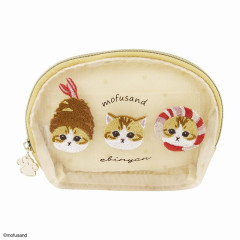 Japan Mofusand Tissue Mesh Pouch - Shrimp Cat Ebinyan