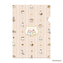 Japan Mofusand A4 Clear File - Sweets Cat Brown