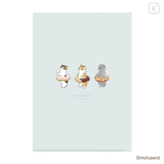 Japan Mofusand A4 Clear File - Sweets Cat Blue - 2