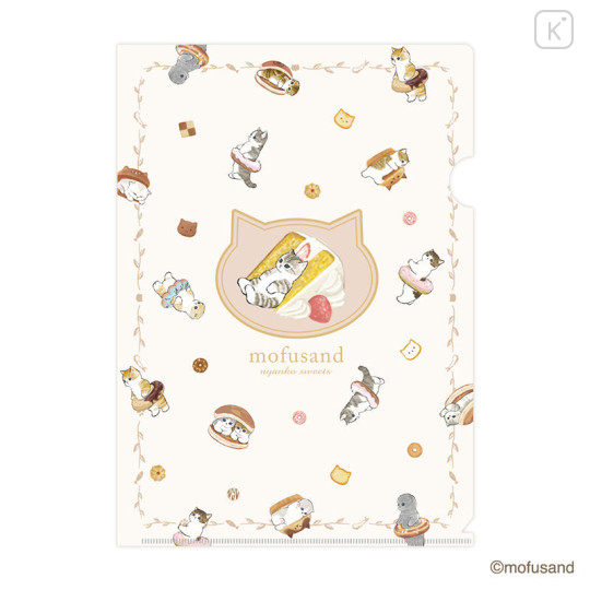 Japan Mofusand A4 Clear File - Sweets Cat - 1