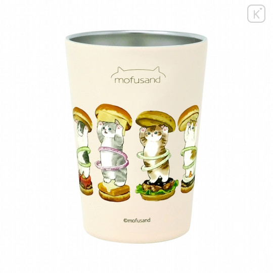 Japan Mofusand Vacuum Double Tumbler (M) - Hamburger Cat Nyan - 1