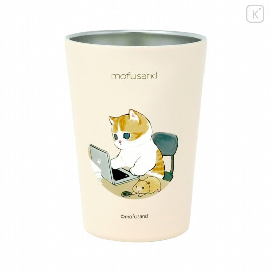 Japan Mofusand Vacuum Double Tumbler (M) - Home Work Cat Nyan - 1