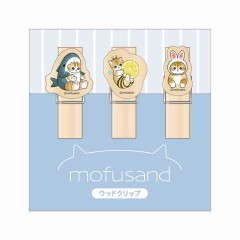 Japan Mofusand Wood Clip - Cat Nyan