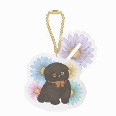 Japan Mofusand Mofumofu Store Acrylic Keychain with Stand - Black Cat Nyan