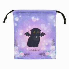 Japan Mofusand Mofumofu Store Drawstring Bag - Black Cat Nyan