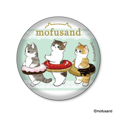 Japan Mofusand Mofumofu Store Foil Stamped Can Badge - Alignment Cat Nyan