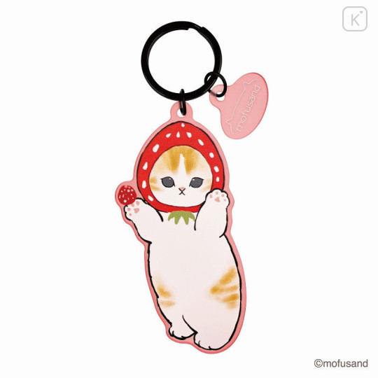 Japan Mofusand Matte Dyed Keychain - Fruit Cat / Strawberry Nyan - 1