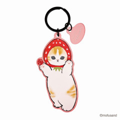 Japan Mofusand Matte Dyed Keychain - Fruit Cat / Strawberry Nyan