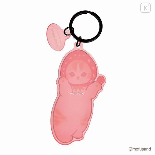 Japan Mofusand Matte Dyed Keychain - Fruit Cat / Strawberry Nyan - 5