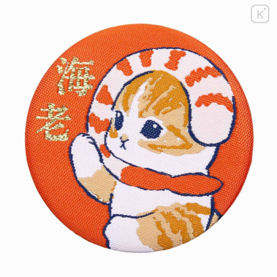 Japan Mofusand Jacquard Woven Can Badge - Shrimp - 1