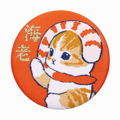 Japan Mofusand Jacquard Woven Can Badge - Shrimp