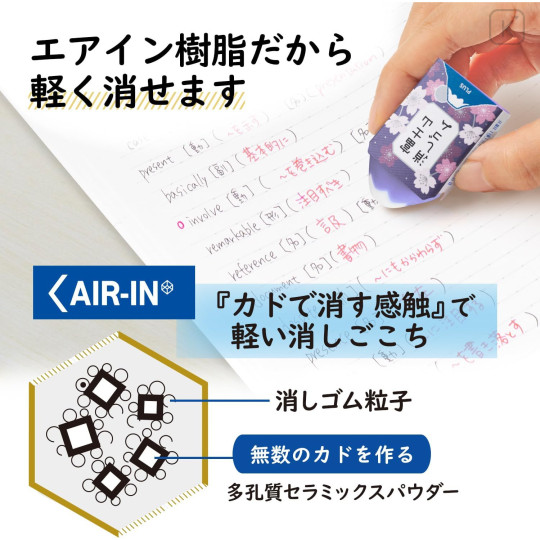 Japan Plus Air-in Mount Fuji Eraser - Night Cherry Blossoms Limited Edition - 5