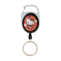 Japan Sanrio Metal Reel - Hello Kitty / Kimono Red