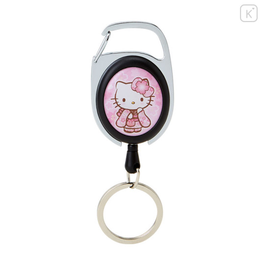 Japan Sanrio Metal Reel - Hello Kitty / Kimono Pink - 1