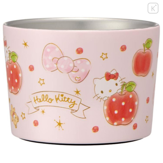 Japan Sanrio Insulated Stainless Steel Tumbler Cup - Hello Kitty / Apple Girl - 1