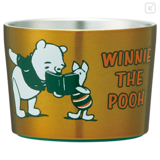 Japan Disney Insulated Stainless Steel Tumbler Cup - Pooh & Piglet / Reading - 1