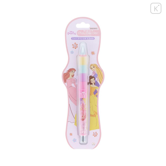 Japan Disney Dr. Grip Play Border Shaker Mechanical Pencil - Ariel & Belle & Rapunzel - 1