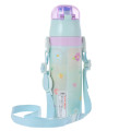 Japan Disney Store Stainless Steel Water Bottle with Strap - Ariel / Pastel Flower - 7