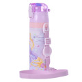 Japan Disney Store Stainless Steel Water Bottle with Strap - Rapunzel / Pastel Flower - 2