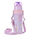 Japan Disney Store Stainless Steel Water Bottle with Strap - Rapunzel / Pastel Flower - 7