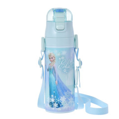 Japan Disney Store Stainless Steel Water Bottle with Strap - Elsa / Pastel Snow