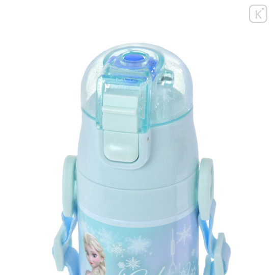 Japan Disney Store Stainless Steel Water Bottle with Strap - Elsa / Pastel Snow - 8