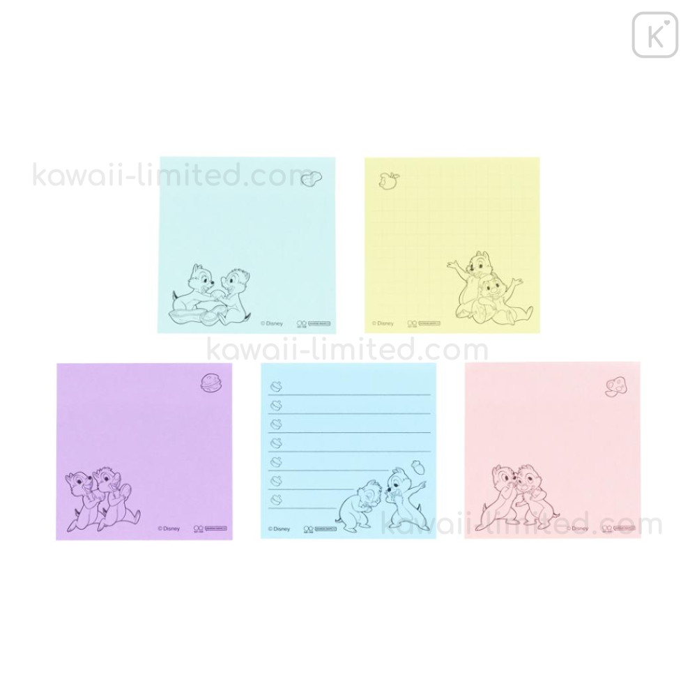 Japan Disney Tack Memo Pad - Chip & Dale : Pastel Color