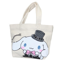 Japan Sanrio Canvas Mini Tote Bag - Cinnamoroll / Gentleman