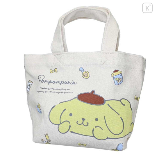 Japan Sanrio Canvas Mini Tote Bag - Pompompurin / Beauty - 1