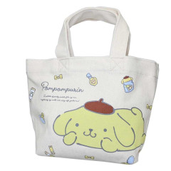 Japan Sanrio Canvas Mini Tote Bag - Pompompurin / Beauty