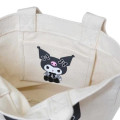 Japan Sanrio Canvas Mini Tote Bag - Kuromi / Lady - 4