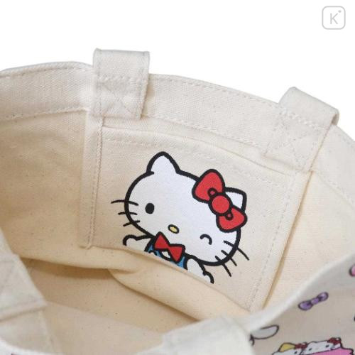 Japan Sanrio Canvas Mini Tote Bag - Characters / Hello Kitty 50th Anniversary - 4